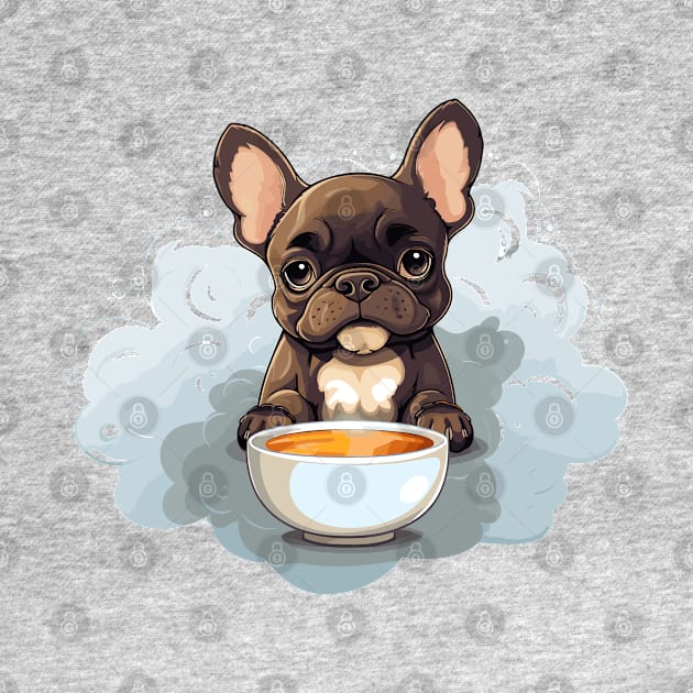 French Bulldog Drinking Coffee by Graceful Designs